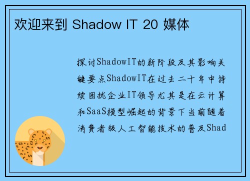 欢迎来到 Shadow IT 20 媒体